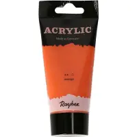 Rayher Hobby Materialen Rayher hobby Acrylverf op waterbasis - oranje - 75 ml - Schilderen/knutselen - Voor kinderen en volwassenen