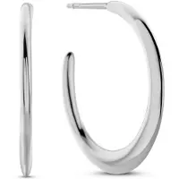New Bling - 9NB-1391 - zilveren hoop oorbellen - 925 sterling silver - rhodium plated