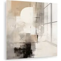 MuchoWow Glasschilderij 20x20 cm - Schilderij acrylglas - Abstract - Kunst - Grijs - Foto op glas - Muurdecoratie woonkamer - Wanddecoratie slaapkamer - Schilderijen