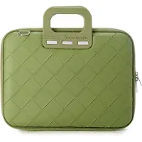 Bombata Intrecciato 13 / 14 inch Laptoptas Unisex - Vlechtpatroon - Lichtgroen