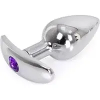 Kiotos - Aluminium buttplug Met Handvat En Sierkristal - Paars