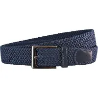 Landley Elastische Riem met Gevlochten Stretch Elastiek – Dames / Heren - Blauw - Lengte totaal 100 cm / Riemmaat 85