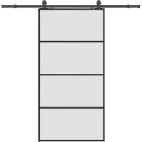 vidaXL Schuifdeur met beslagset 102,5x205 cm ESG glas zwart