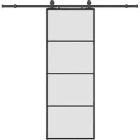 vidaXL Schuifdeur met beslagset 76x205 cm ESG glas zwart