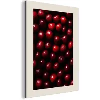 MuchoWow Aluminium schilderij 30x40 cm - Wanddecoratie metaal - Kersen - Rood - Metalen muurdecoratie woonkamer - Decoratie industrieel - Foto op dibond - Industriële accessoires slaapkamer