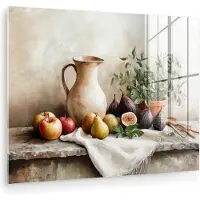 MuchoWow Glasschilderij 160x120 cm - Schilderij acrylglas - Fruit - Kruiden - Landelijk - Foto op glas - Muurdecoratie woonkamer - Wanddecoratie slaapkamer - Schilderijen