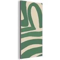 MuchoWow Aluminium schilderij 80x160 cm - Wanddecoratie metaal - Groen - Kunst - Abstract - Metalen muurdecoratie woonkamer - Decoratie industrieel - Foto op dibond - Industriële accessoires slaapkamer