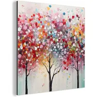 MuchoWow Aluminium schilderij 50x50 cm - Wanddecoratie metaal - Kunst - Bomen - Natuur - Acryl - Metalen muurdecoratie woonkamer - Decoratie industrieel - Foto op dibond - Industriële accessoires slaapkamer