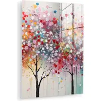MuchoWow Glasschilderij 120x160 cm - Schilderij acrylglas - Kunst - Bomen - Natuur - Acryl - Foto op glas - Muurdecoratie woonkamer - Wanddecoratie slaapkamer - Schilderijen