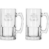 Libbey Gegraveerde set bierpullen 1ltr Just Married 1 year ago