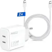 Phreeze 35w Originele Super Snellader - Usb C naar usb C Kabel (2x) - Oplader - 3 Meter Oplaadstekker - Geschikt voor S24 S23 S22 S21 S20 S10 S8 A54 A55 A25 A24 A23 A14 A15