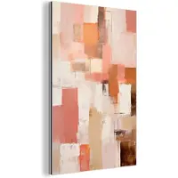 MuchoWow Aluminium schilderij 40x60 cm - Wanddecoratie metaal - Kunst - Roze - Abstract - Metalen muurdecoratie woonkamer - Decoratie industrieel - Foto op dibond - Industriële accessoires slaapkamer