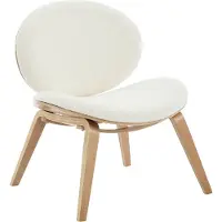 Sweeek Relaxfauteuil met gebogen hout en gestructureerde badstof afwerking Eiken