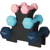 Songmics Halterset - Dumbells - Dumbels - Dumbells Set - Dumbell Set - Halter set - Halterset met Halterstandaard - Kleine Halterset Met Standaard