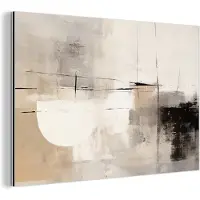 MuchoWow Aluminium schilderij 180x120 cm - Wanddecoratie metaal - Abstract - Kunst - Grijs - Metalen muurdecoratie woonkamer - Decoratie industrieel - Foto op dibond - Industriële accessoires slaapkamer