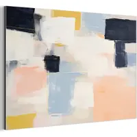 MuchoWow Aluminium schilderij 180x120 cm - Wanddecoratie metaal - Kunst - Wit - Abstract - Modern - Metalen muurdecoratie woonkamer - Decoratie industrieel - Foto op dibond - Industriële accessoires slaapkamer