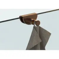 FortiFura Galeria handdoekhaak voor glaswand - geschikt voor 8mm glas - Geborsteld koper PVD (Koper)
