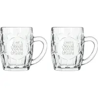 Libbey Gegraveerde set bierpullen 55cl Mr. Steal your heart - Mrs. Steal your heart