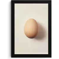 PosterMonkey Fotolijst inclusief poster - Posterlijst 20x30 cm - Posters - Ei - Beige - Ovaal - Egaal - Foto in lijst - Keuken decoratie muur - Wanddecoratie accessoires - Muurdecoratie - Schilderijen