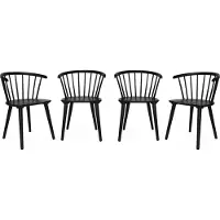 Sweeek - Set van 4 houten en multiplex barstoelen, paula, b 53 x d 47,5 x h 76cm