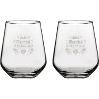 Pasabahce Gegraveerde set drinkglazen 42,5cl Just Married 9 years ago
