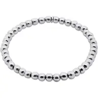 CO88 Collection - 8CB-91338 - stalen kralenarmband vrouwen - 5 mm - zilverkleurig