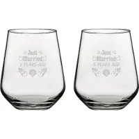 Pasabahce Gegraveerde set drinkglazen 42,5cl Just Married 5 years ago