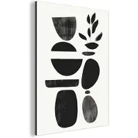 MuchoWow Aluminium schilderij 30x40 cm - Wanddecoratie metaal - Japandi - Zwart - Abstract - Metalen muurdecoratie woonkamer - Decoratie industrieel - Foto op dibond - Industriële accessoires slaapkamer