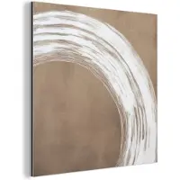 MuchoWow Aluminium schilderij 20x20 cm - Wanddecoratie metaal - Verf - Bruin - Japandi - Metalen muurdecoratie woonkamer - Decoratie industrieel - Foto op dibond - Industriële accessoires slaapkamer