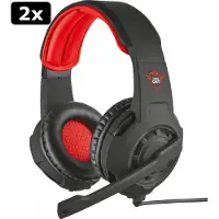 Trust 2x GXT 310 Radius - Gaming Headset - PS4, PS5 en PC - Zwart/Rood