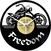 MagneticLand Vinyl Klok Freedom Motor - Gemaakt Van Een Gerecyclede Plaat