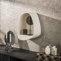 Dimehouse DH Interior Wandrek Zaya druppelvorm marmer composiet - Marmer - Marmer - Industrieel - 34 x 21 x 46 cm