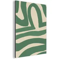 MuchoWow Aluminium schilderij 90x120 cm - Wanddecoratie metaal - Groen - Kunst - Abstract - Metalen muurdecoratie woonkamer - Decoratie industrieel - Foto op dibond - Industriële accessoires slaapkamer