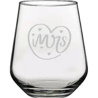 Pasabahce Gegraveerde drinkglas 42,5cl Mrs. In hartje