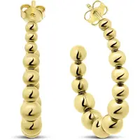 CO88 Collection - 8CE-70598 - oorbellen oorringen open met bolletjes - 4 mm balls - goudkleurig