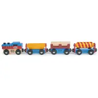 Mentari Treinset - Goederentrein - 36X3,5X5,5Cm - Met Afneembare Stukken - 18 Maanden
