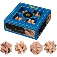 Philos - Puzzelset, 4 houten puzzels 21x21x7.5 cm - Mental Training