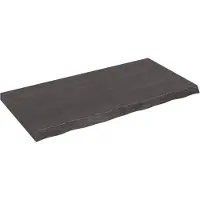 vidaXL Wastafelblad 120x60x(2-6) cm behandeld massief hout donkerbruin