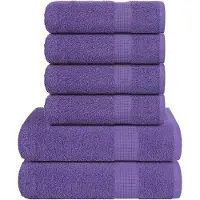 vidaXL 6-delige Handdoekenset FROGN 360 g/m² paars