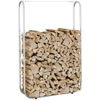vidaXL Houtrek voor open haard, 100x25x150 cm, staal, verzinkt