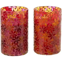 J-Line Geurkaars Bloemen Mozaiek Wax Large - 75 Uur