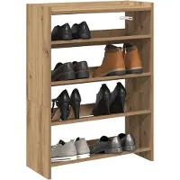 vidaXL Schoenenrek 80x25x61,5 cm bewerkt hout artisanaal eikenkleur