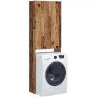 vidaXL Wasmachinekast 64x25,5x190 cm oud houtkleurig