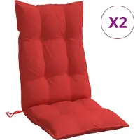 vidaXL Stoelkussens 2 st hoge rug oxford stof rood