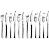 Amefa Chuletero – 12-delige Steakbestekset – 6 Personen – Vlijmscherp – 13/0 Messenstaal – Hoogglans – Cadeauverpakking