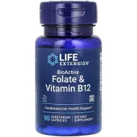 Life Extension - Bioactief Foliumzuur en Vitamine B12 - 90 Vegetarische Capsules