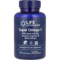 Life Extension - Super Omega-3 EPA/DHA met Sesamlignanen en Olijfextract - 60 Softgels