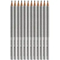 Faber-Castell potlood, Grip 2001, HB, 12 stuks, zilver