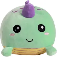 I-Total - Kussen Dino- Groen-Geel -kinderkussen - kussen Kinderkamer - Fun kussens - Sierkussen- zacht kinderkussen - pluche kinderkussen