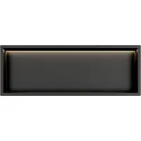 Guido Gusto Mat Zwart RVS Inbouwnis 30x90x7cm met RGB verlichting
